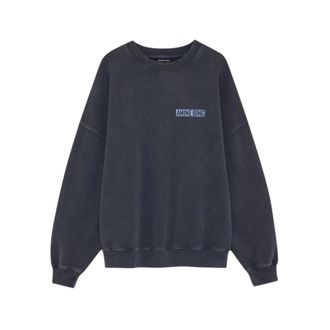 Anine Bing Miles Sweatshirt - Dames - Sweatshirts - Zwart - XS - Katoen - Hoodies & sweatvesten