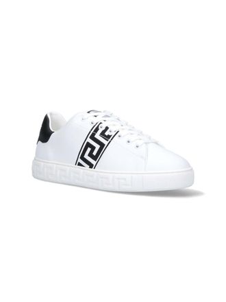 Versace Greca-Pattern Low-Top Sneaker - White