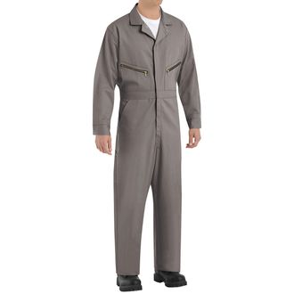 Red Kap Mens Zip-Front Cotton Coverall - Gray - 46