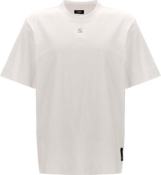 Fendi Ff T Shirt Bianco-Uomo