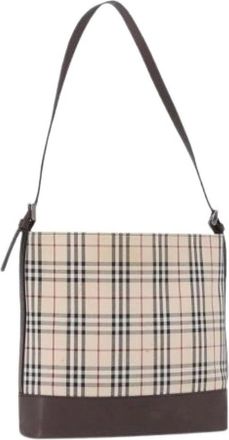 Burberry Pre-owned Shoulder Bag - Dames - Vintage Schoudertas - Beige - ONE Size - Leer - Vintage