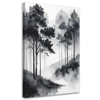 Feeby Impresi&oacute;n De Imagen Paisaje Con &Aacute;rboles En Blanco Y Negro 70x100
