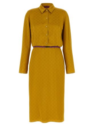 Gucci Bicolor Viscose Midi Womens Dress