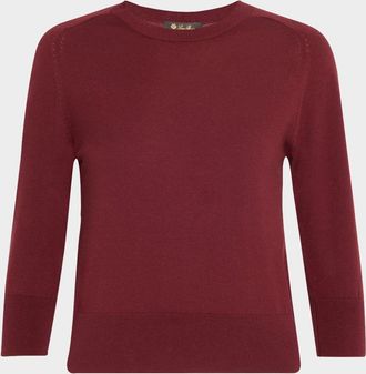 Loro Piana Girocollo Manica Neo Piuma Cashmere Sweater