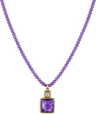 Jewelmak 14K Pink Amethyst Necklace