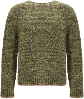 Sunflower Frederik Contrast Trui - Heren - Ronde hals truien - Groen - S - Wol - Truien & Vesten