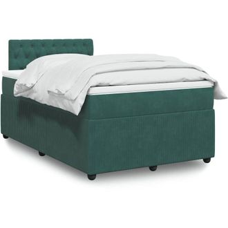 vidaXL Cama Box Spring Con Colch&oacute;n Terciopelo Verde Oscuro 120x200 Cm Vidaxl