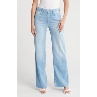 L'agence Scottie High Waist Raw Hem Wide Leg Jeans in Bayview at Nordstrom Rack, Size 30