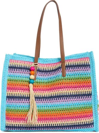 Dolce Vita Citrine Woven Straw Tote in Blue Multi at Nordstrom Rack