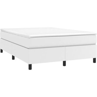 vidaXL Estructura De Cama Sin Colch&oacute;n Cuero Sint&eacute;tico Blanco 140x200cm Vidaxl