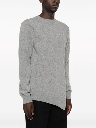Comme Des Gar&ccedil;ons Asymmetric Wool Sweater - Grey