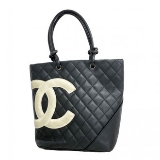 Chanel Black Leather Tote Bag (Pre-Owned)