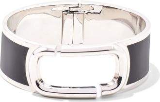 Marc Jacobs The J Marc hinge bangle - women - Silver Plated - One Size - Black