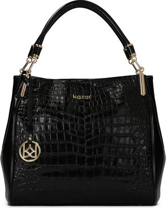 Kazar Zwarte grote schoudertas - Dames - Handtassen - Zwart - ONE Size - Leer - Tassen