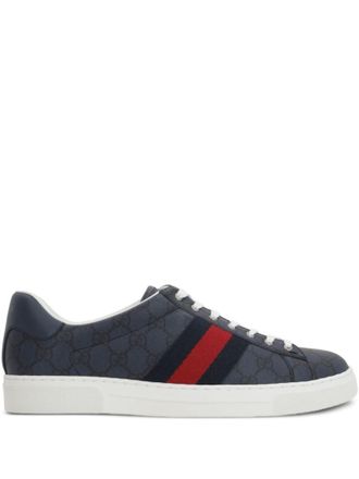 Gucci Dark Blue Lace Up Sneakers