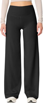 Generic Wide Leg Pants for Women Soft Stretchy Tummy Control Yoga Pants Athletic Workout Pant Cozy Bootcut Leggings Trousers for Everyday Wear Trousers Loose 