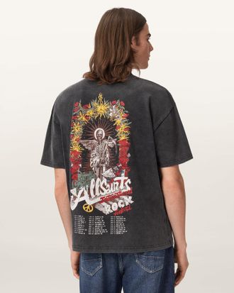 AllSaints Roque Short Sleeve Oversized Crew Neck T-Shirt