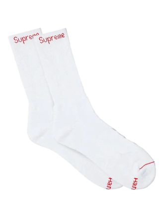SUPREME x Hanes Crew Set calzini (4 pezzi) - Bianco