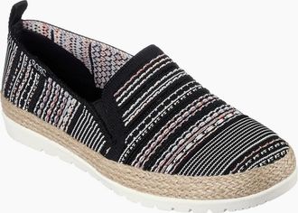 Skechers Womens Womens Woven Twin Gore Slip On Espadrilles - Black/Multi - Size: 4.5