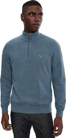 Barbour Cotton Half Zip Knitted Jumper Mens Sweater Dusk Blue : 2XL