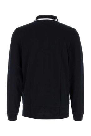 Fred Perry Mens Navy Blue Piquet Polo Shirt Navywhite Exterior: Cotton T-shirts And Polos