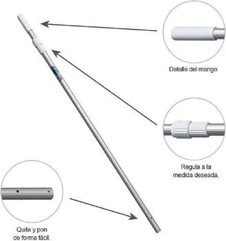 Trade Shop Trade Shop - Asta Manico Telescopico 240cm In Allumino Per Retino Pulizia Della Piscina 42398