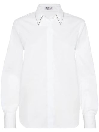 Brunello Cucinelli Shirt With Monili Trim At Collar