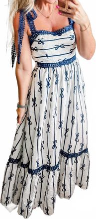 So Me Midnight Bow Maxi Dress In Blue