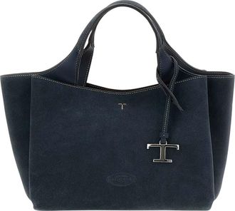 Tod's Dark Blue T Timeless Mini Tote