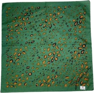 Givenchy Pre-owned Scarves, female, Green, Size: ONE SIZE Pre-owned Silk Scarf