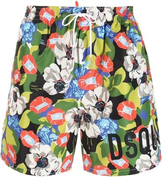 Dsquared2 Zwembroek met bloemenprint en logo