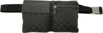 Gucci Black Canvas Leather Fanny Pack (Pre-Owned)