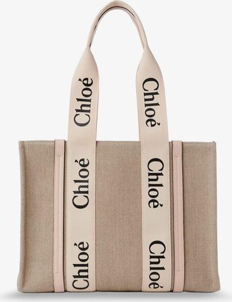 Chloé Borsa a spalla Woody in lino con inserti in pelle - CHLOE - gender_Woman