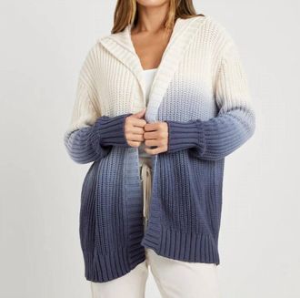 Splendid Hooded Cardigan Top In Raya Ombre