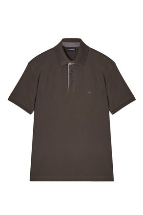 Emporio Armani CONTRAST COLLAR POLOSHIRT Size: XXL, colour: BROWN
