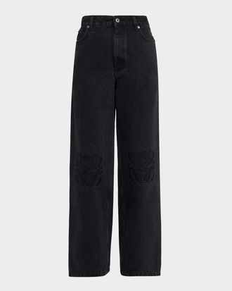 Loewe Tonal Anagram Baggy Wide-Leg Jeans