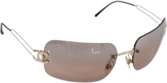 Chanel Pre-owned Metal Zonnebrillen - Dames - Vintage Accessoires - Bruin - ONE Size - Vintage