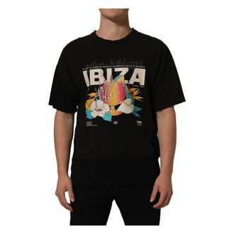 Dolce & Gabbana Tropical Ibiza Crew Neck T-shirt - male - Dolce & Gabbana - T-Shirts - Black - L - Tops