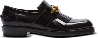 Balmain Sync Glazed Leather Loafers - Heren - Loafers - Zwart - 41 EU - Leer - Schoenen