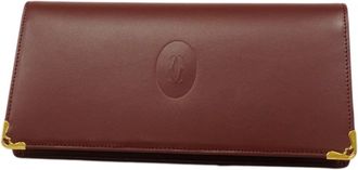 Cartier Bordeaux Leather Long Bill Wallet (Bi-Fold) (Pre-Owned)