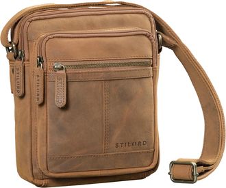 STILORD Lorenzo Small Mens Leather Crossbody Bag - Vintage Shoulder Messenger Handbag for 8-Inch Tablet Stylish Leather Satchel for Men with Adjustable Strap 