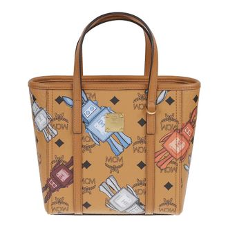 MCM Tote Bags, female, Brown, Size: ONE SIZE Logo-print Tote Bag