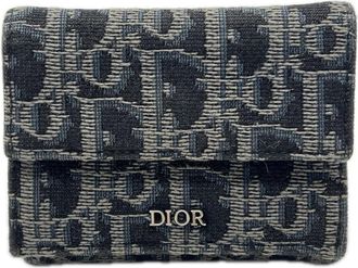 Dior Black Multi-Color Coated Canvas Leather Wallet (Tri-Fold) (Pre-Owned)