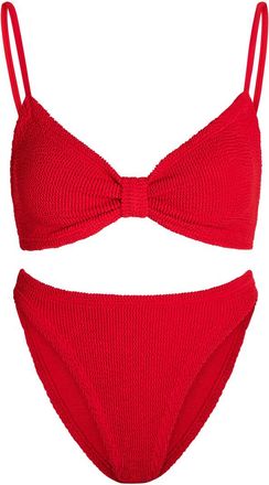 Hunza G Alicia Knotted Crinkle Bikini - Red - One Size