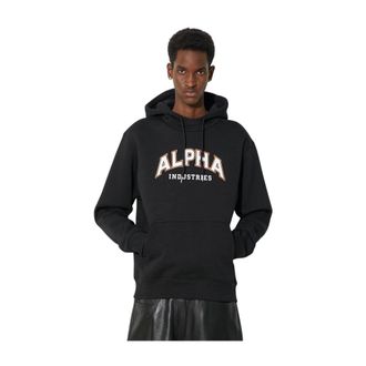 Alpha Industries Hombre, Sudaderas, Negro, Talla: M