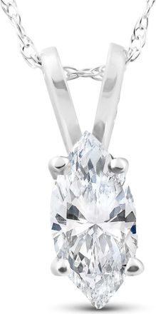 Pompeii3 1/2ct Fancy Marquise Diamond Solitaire Pendant 14K White Gold
