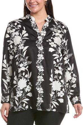 Anne Klein Plus Satin Popover Blouse