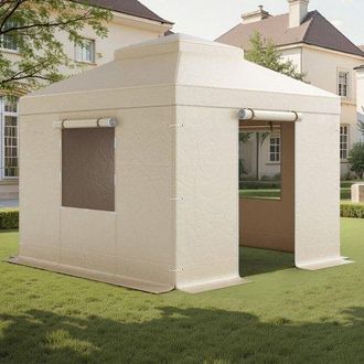 OEM Cubierta Para Cenador De Invierno, Cubierta De Cenador Con Laterales Y Ventanas De Malla, Compatible Con Cenadores De 2 Pisos De 3,05 X 3,05 M Materia