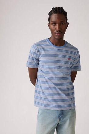 Levi's Camiseta Housemark Original - Hombre - XL - Azul / Cuff Stripe Quiet Harbor Jersey