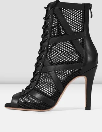 Bloch BLOCH Ladies Allure Heels Dancing Boot, Black Mesh Leather